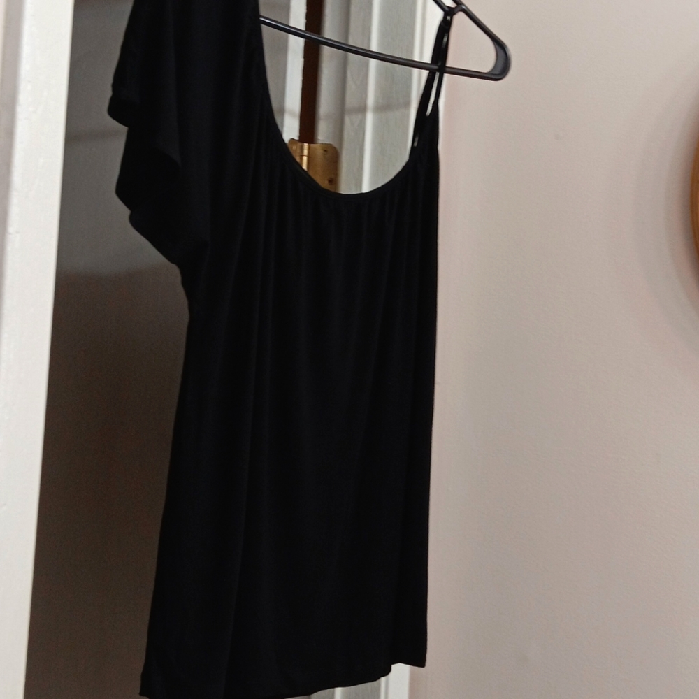 INC Open Shoulder Black Top NWT
